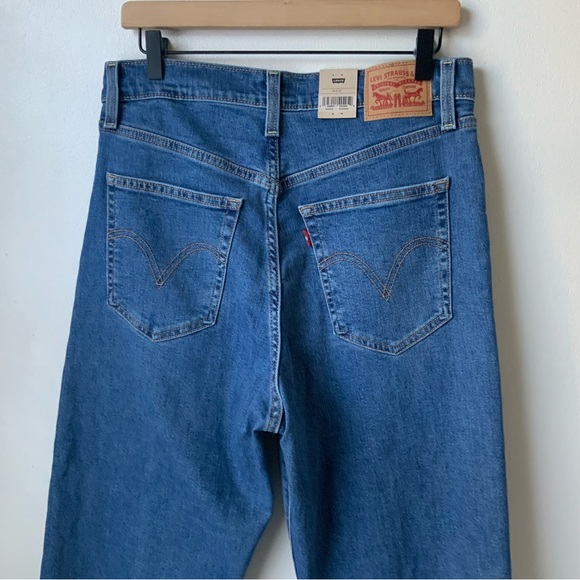 NWT LEVI’S Ribcage Straight Ankle Jeans Super High-Rise Blue 30x27 - Picture 6 of 14